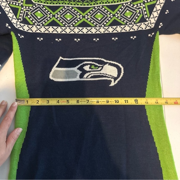 EUC Seattle Seahawks NFL green and blue sweater dress Size Small - Picture 4 of 6